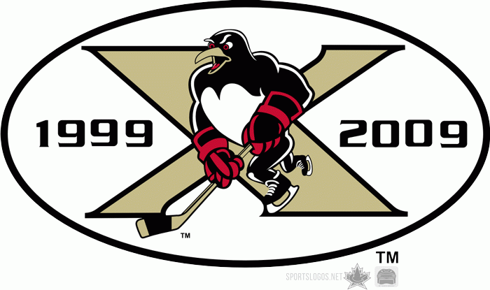 Wilkes-Barre Scranton Penguins 2008 09 Anniversary Logo iron on heat transfer